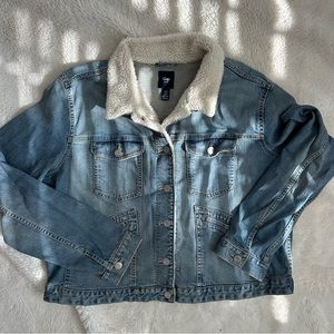 Gap Shearling Trucker Denim Jacket